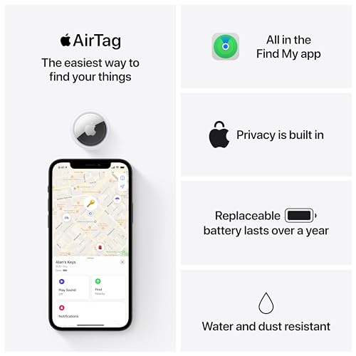 Apple AirTag (1st Generation). Keep Track of and find Your Keys, Wallet, Luggage, Backpack, and More. Simple one-tap Set up with iPhone or iPad, Bluetooth by Apple - Image 6
