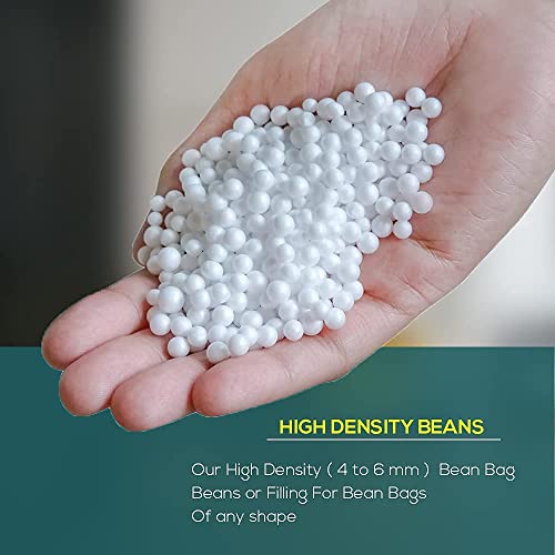 SATTVA Bean Bag Refill Pack 2 KG for Bean Bag, Sofa, Pouffes | High Density Beans Fillers for Bean Bags | (White) (Sold only for Bean Bag Refilling Purposes, not to be Used Loose in Any Other Form)