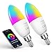 Smart Alexa Lampe, Maxcio Wifi Led Kerze Glühbirne, [5W E14], Kompatibel mit Amazon Alexa und Google Home, Fernsteuerung via App, Timing Funktion, Buntes und Dimmbares Licht, 8 Szene-Modus - 2 Packs