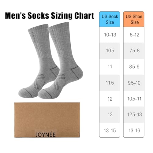 JOYNÉE 12 Pairs Mens Athletic Crew Socks Cushioned for Men Sports Running-Arch Support,Multicolor 4,Sock Size:10-13 6
