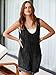 Simplee Denim Romper for Women Spring Fashion 2025 Casual Sleeveless Jean Romper V Neck Denim Overalls Shorts Outfit for Women(Black M)