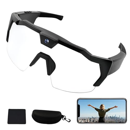 Gafas de cámara de acción 4K, gafas de sol inteligentes con grabación manos libres para béisbol, ciclismo, senderismo y deportes extremos