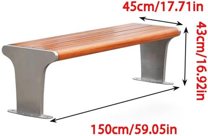 Patio Benches for Outdoors Outdoor Park Chair Stainless Steel Bench Courtyard Leisure Seat Garden Benches for Outdoors