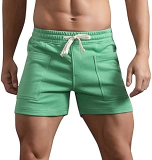 Mens Summer Solid Color Big Pockets Pants Pocket Drawstring Loose Casual Sports Running Straight Shorts Beach Pants No Pocket Shorts