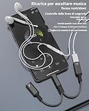 Adapter USB C Jack Audio Kabel Ładowania Aux do Apple iPhone (2 w1) Podwójny typ C Słuchawki Ładowarka Rozdzielacz Kompatybilny z Samsung Słuchawki Adapter Rozdzielacz Słuchawkowy Gniazdo Tp-DZBZB