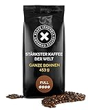 Black Insomnia Kaffeebohnen extra stark I 1105mg Koffein pro Tasse - stärkster Kaffee der Welt I 100% Robusta Kaffeebohnen I Espresso Bohnen I säurearmer Kaffee I Full Flavour, 453g