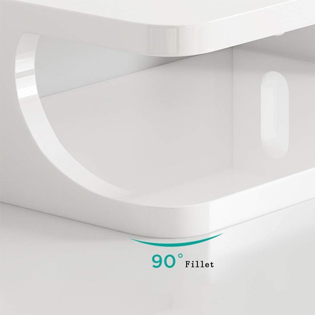 Mensola sospesa in metallo per console multimediale da parete, per componenti TV, 2 ripiani bianchi per decoder via cavo, router, telecomandi, lettori DVD, console di gioco
