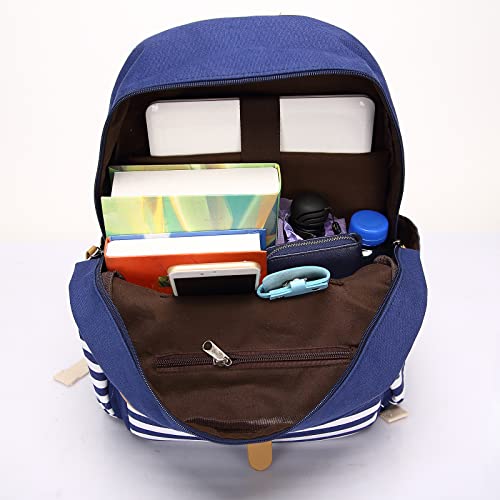 Joyfulife School Backpacks for Teen Girls Lightweight Canvas Backpack Student Bookbags with Lunch Bag 4 in 12