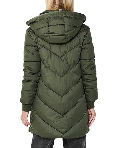 JDY Damen Steppjacke JDYSkylar Padded gesteppter Parka mit Kapuze 15207784 Forest Night/Black M