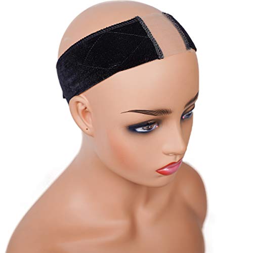Flexible Wig Grip Velvet Headband with Transparent Lace for Wigs Non-slip Hair Scarf