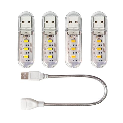 4 Pezzi Led Usb Lampada Per Libro Luce Notturna Led
