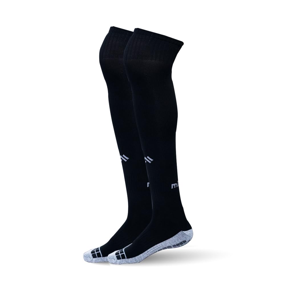 Over the Knee Anti-Slip Football Socks for Men & Women - Football Grip Stockings with Rubber Pad Grip Technology - Football Grip Socks, Multi Sports Grip Socks (Black)-image-38