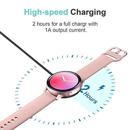 Huishang 2 Pack Wireless Charging Dock, Wireless Magnetic Charger Cord Dock Compatible with Samsung Galaxy Watch 3 Active/Active 2, SM-R500/SM-R800/SM-R820/SM-R830/SM-R840/SM-R845/SM-R850