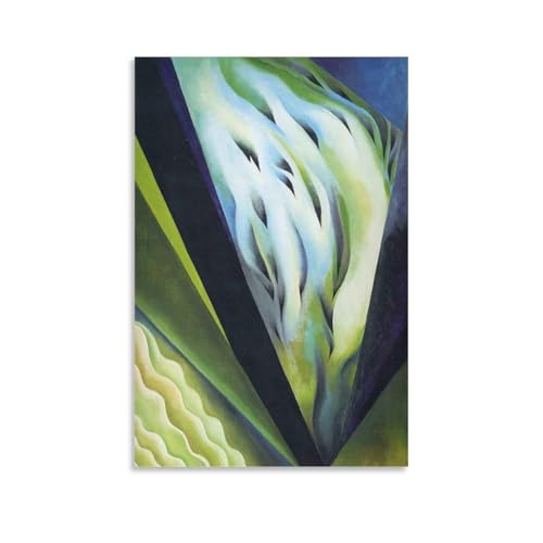 Musique en bleu et vert par Georgia O'Keeffe peinture murale sur toile 50x75 cm