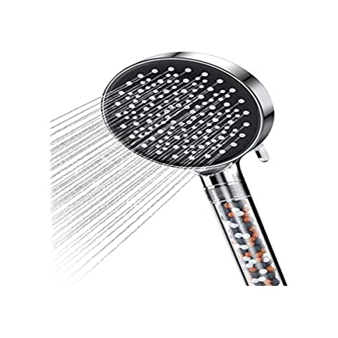 YEAUPE Water Saving Handheld Filter Shower Head ,6 Jet Modes High Pressure Rain Filtered Shower Heads (Shower Head Without Hose), White (TI01007-01) Cover