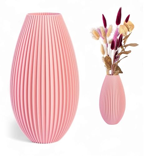 Vase de fleurs artificielles incassable - 20 cm - Rose poudré - Moderne - Décoration d'intérieur - Motif galet bohème