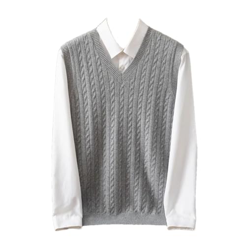 Men’s Relaxed Fit V Neck Sleeveless Knitted Pullover Sleeveless Warm Soft Lightweight Sweater Vest
