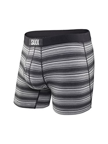 Saxx Men's Saxx Underwear Co. Saxx Men's Ultra Boxer Briefs Underwear, Black Ombre Stripe, Medium