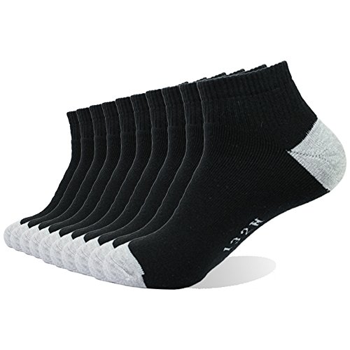 EnerWear 10P Pack Unisex Cotton Moisture Wicking Cushion Ankle Socks