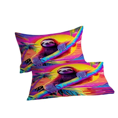 Housse de couette Sloth animal 260x220 parure lit microfibre - 7