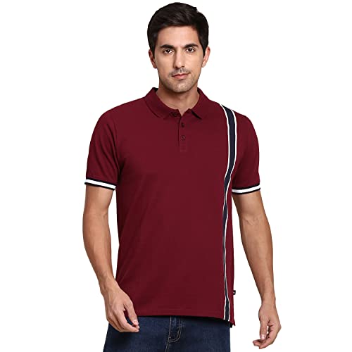 Image of Dennis Lingo Men's Slim Fit Burgundy Polo T-Shirt