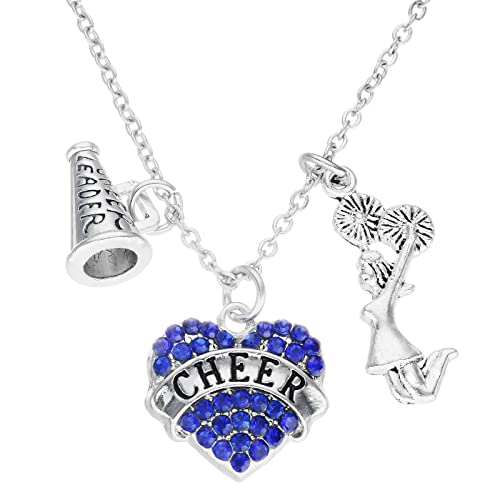 HUTIMY Cheerleader Necklace for Teen Little Cheer Charm Jewelry for Cheer Coach Cheerleader Necklaces