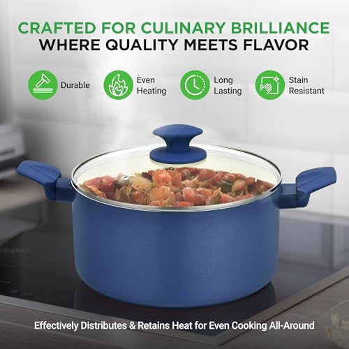 Image of Nutrichef 54 Piece Professional Grade Complete Home Kitchen Cookware Set, Ceramic Non-Stick Bakeware, Pot and Pans Kit, Cool-Touch Handles, Safe for Gas, Electric, Induction Cooktops, Easy Clean
