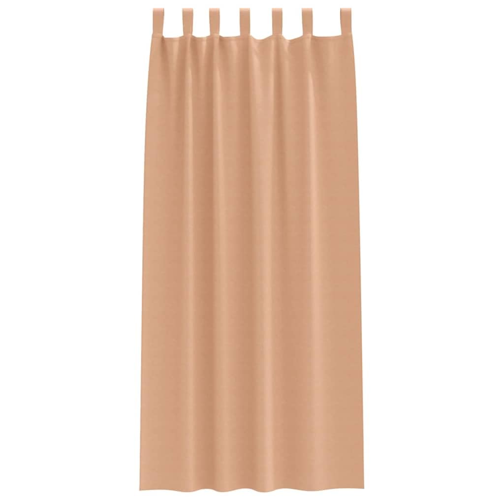 Verdunkelungs-Vorhänge Hellbraun mit Ringen 2 Stück 225 x 140 cm Polyester dreifach gewebt, Blickdicht, mit Schlaufen und Ösen für Wohnzimmer Schlafzimmer Büro, Sichtschutz und Sonnenschutz