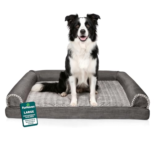 Furhaven Orthopedic Sofa Dog Bed for Medium/Large Dogs