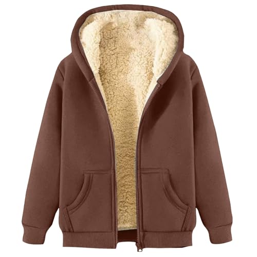 Chaquetas de invierno para mujer del Reino Unido, sudaderas con capucha para mujer con cremallera, abrigo cálido con forro polar sherpa con bolsillos, sudadera con capucha de forro polar para mujer