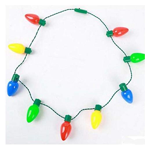 Preisvergleich Produktbild LED Kunststoff leuchtende Weihnachtsferien Halskette LED leuchtende Party Glühbirne Halskette Erwachsene Kinder Lampe-9 Lichter große Glühbirne