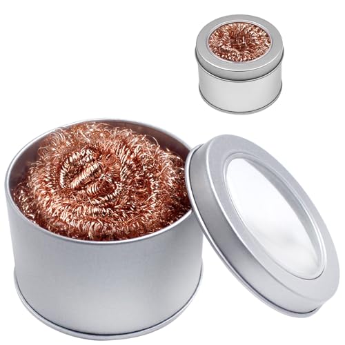 Detergente Per Punte Di Saldatura, 1pcs Sfera di Pulizia e1pcs Base, Detergente per Punte di Ferro per la pulizia di saldatori e punte, Con Staffa in Acciaio Inossidabile