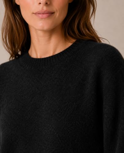 Image of State Cashmere Women's Essential Crewneck Sweater 100% Pure Cashmere Classic Long Sleeve Pullover