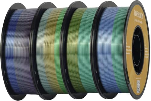 Image of Kingroon 4KG Silk PLA Filament Bundle Rainbow PLA 1.75MM 3D Printing Filament Color Changing Filament Dimensional Accuracy ±0.02mm,Fit Most 3D Printer