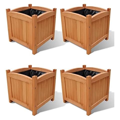 vidaXL 4X Hochbeet Pflanzkübel Blumenkübel Blumentopf Pflanztopf Übertopf Cover