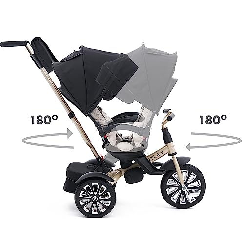 Image of Bentley 6-in-1 Baby Stroller & Toddler Tricycle - Officially Licensed Luxury Kids Bike, Convertible Travel Strollers & Kid Trike with Air Wheels, Canopy & Safety Features (6m-5y+ | Mulliner Gold)