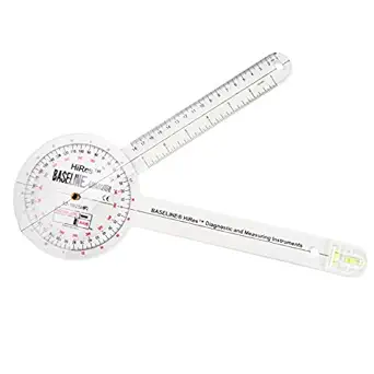 Baseline 10-1025HR Absolute Axis 360 Degree HiRes Plastic Goniometer, 12" Length