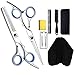 Produktbild luosh 9 Stück Haarschneideschere Set Haarschnitt Scheren Kit Professionelle Home Haarschneiden Friseur Schere Rasiermesser Kamm Clips Cape Kit