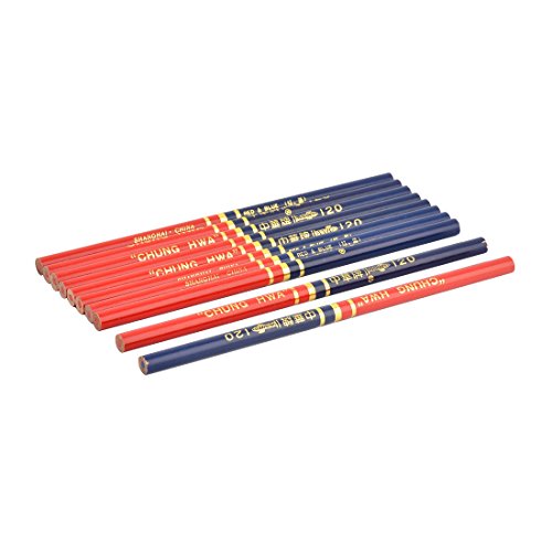 Lápices carpintero dual 10 piezas rojo azul miniatura 1