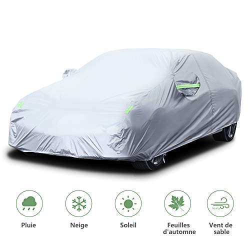 LOETAD Housse de Protection Voiture Impermeable Bâche Voiture Exterieur Anti UV Neige Poussière (470 * 180 * 150cm)