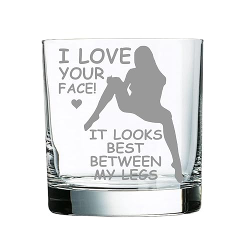yENGRAVE Vaso de whisky grabado sexy, divertido regalo para marido o novio, vaso de humor de aniversario, regalo sexy de 11 onzas para hombres, utensilios de bar únicos y divertidos para parejas