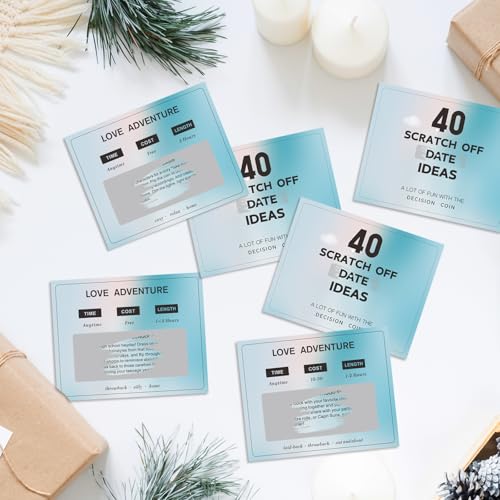 Valentines Day Gifts for Him Her Boyfriend Girlfriend, 40 Scratch Off Date Ideas Bridal Shower Gifts, Stocking Stuffers Anniversary Engagement Wedding Present for Men Women Husband Wife Couple Games - Image 7
