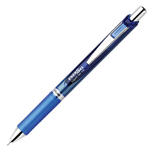 Pentel BLN77C EnerGel RTX Retractable Liquid Gel Pen.7mm, Needle, Black/Gray Brl, Blue Ink