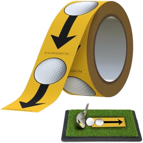 Gowolf Strike Tape Golf Training Aid – Fix Fat, Thin, and Top Shots – Learn to Take a Proper Divot After Ball Impact – Improve Iron Compression with Instant Feedback – PGA Pro Designed (1 Roll)