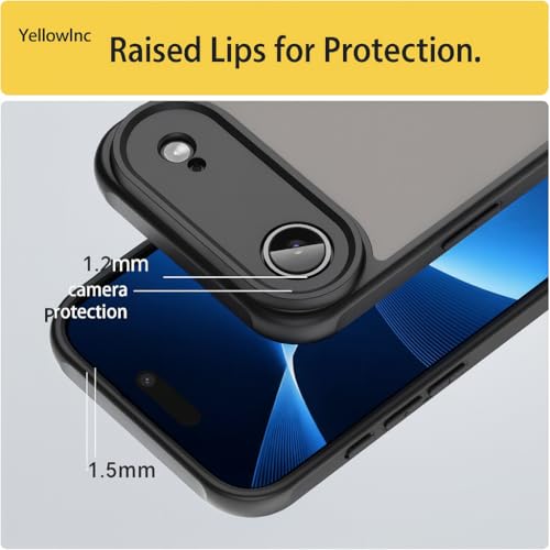 Image of YelllowInc Case Cover for iPhone 17 air (Frosted Black, iPhone 17 Air)