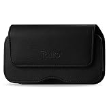 Reiko Leather Horizontal Carrying Pouch for Case for Apple iPhone 6 - Retail Packaging - Black