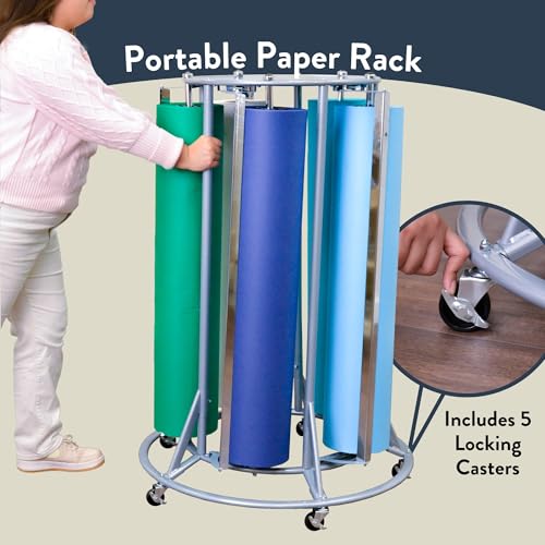 Image of Angeles 5-Roll Paper Dispenser & Cutter, Mobile Classroom Storage