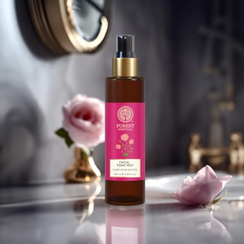 Image of Forest Essentials Pure Rosewater (Toner) Facial Tonic Mist | Hydrating Daily Toner | For Glowing Skin | Hydrates Plumps & Minimises Open Pores, Pack Of 2