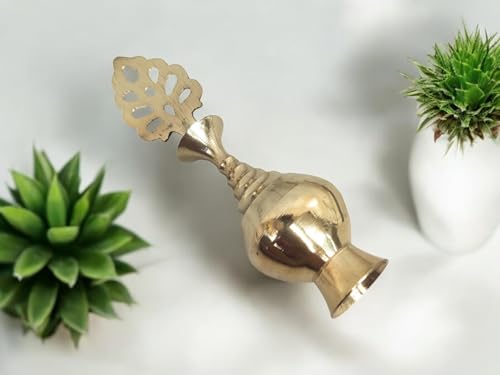 Blissful Decor Latón Surmadani Hand Pot Delineador de ojos Kajal Holder Estuche decorativo Showpiece Amarillo Latón Surmedaani con Único y Surmedani es un artículo tradicional – 15 cm (latón, dorado)