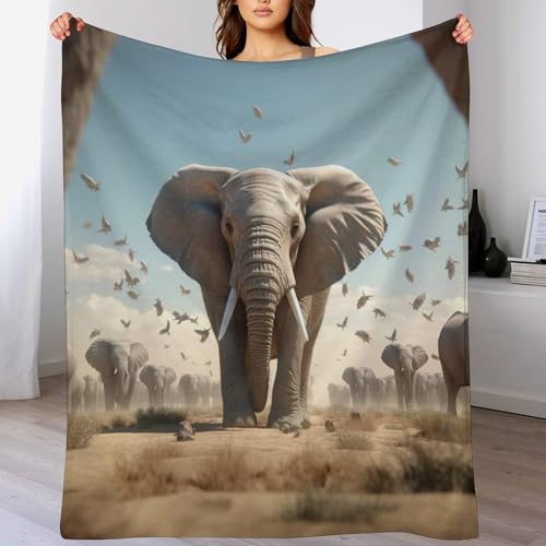 Couverture éléphant pour canapé-lit lors des soirées d'hiver